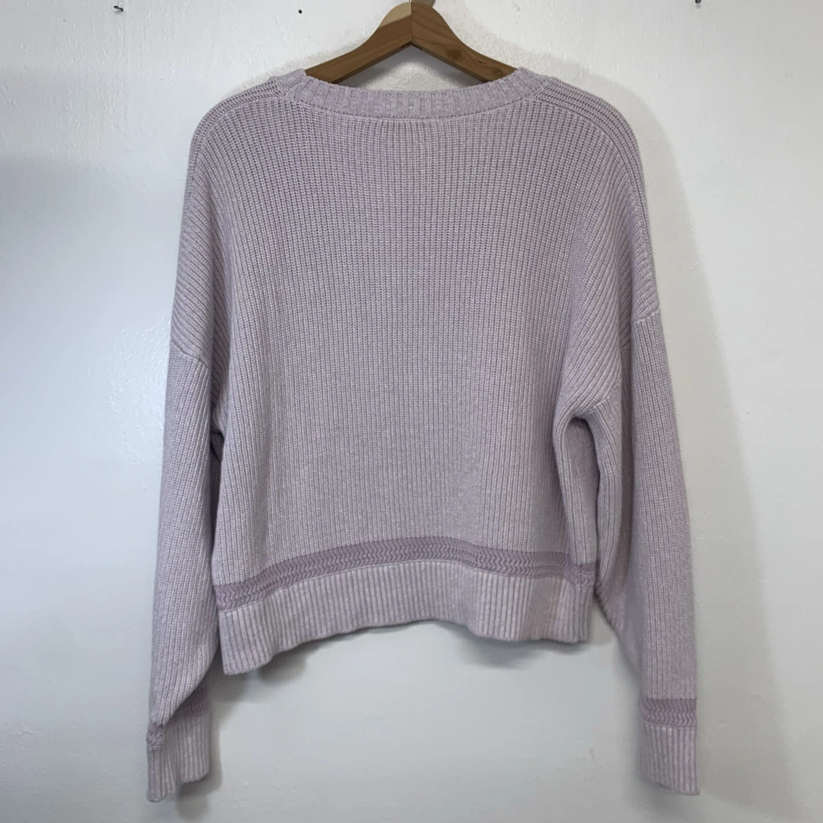 sweaty-betty chunky oversize boxy long sleeve all cotton sweater