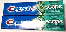 2Crest Plus Complete Whitening Scope Mint Fresh Striped Fluoride Toothpaste5.4oz