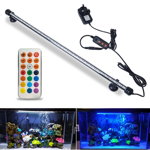 49CM Aquarium Underwater Fish Tank RGB LED Light Submersible Strip Lamp w/Remote - Picture 2 of 12