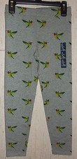 NWT GIRLS GAP HEATHER GRAY W/ NOVELTY HUMMINGBIRD PRINT LEGGINGS   SIZE M (8/9)
