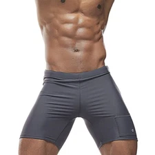 Mens Quick Dry Pro Swimming Pants Tight Swimsuit Surfing Board Shorts Drawstring