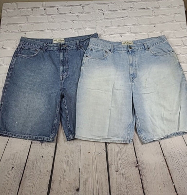 LOT OF 2 Vintage Foot Locker Denim Shorts Mens Sz 40 Baggy