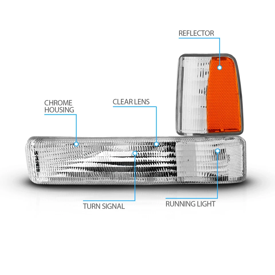 Luces de esquina de parachoques de señal clara para Dodge Dakota 1991 1992 1993 1994 1995 1996 Foto 4 de 4