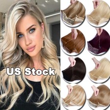 Invisible Secret Headband 100 Real REMY Human Hair Extensions Wire In Weft US