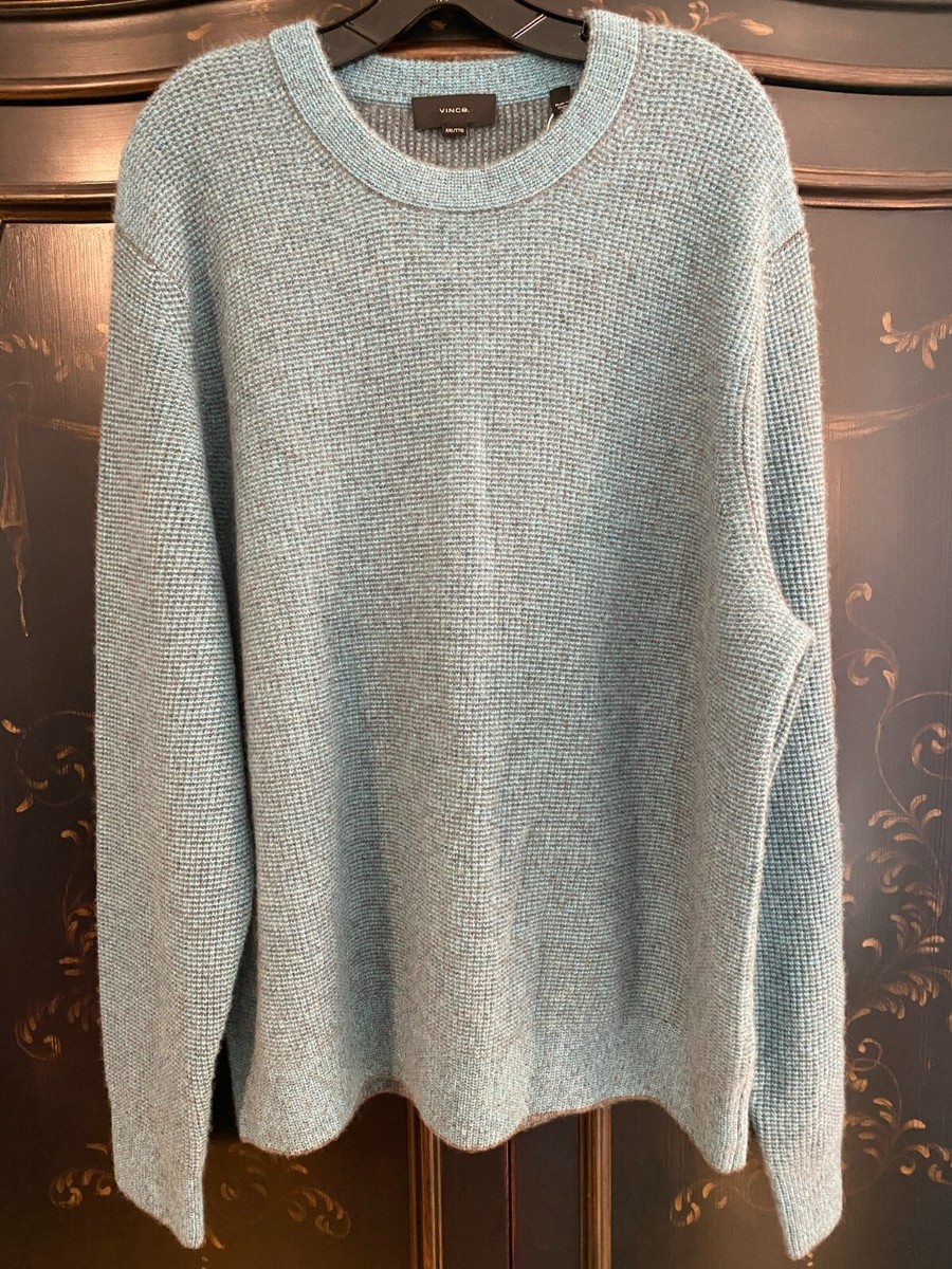 $495 Vince Plush Boiled Cashmere Thermal Crewneck Sweater