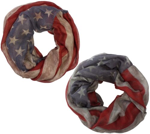Écharpe à boucle / écharpe à tuyau avec motif de drapeau américain femmes hommes écharpe de printemps - Photo 1/3