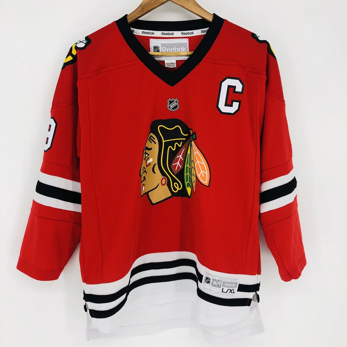 Reebok, Shirts, Reebok Nhl Chicago Blackhawks Hockey Black Jersey Size  Large