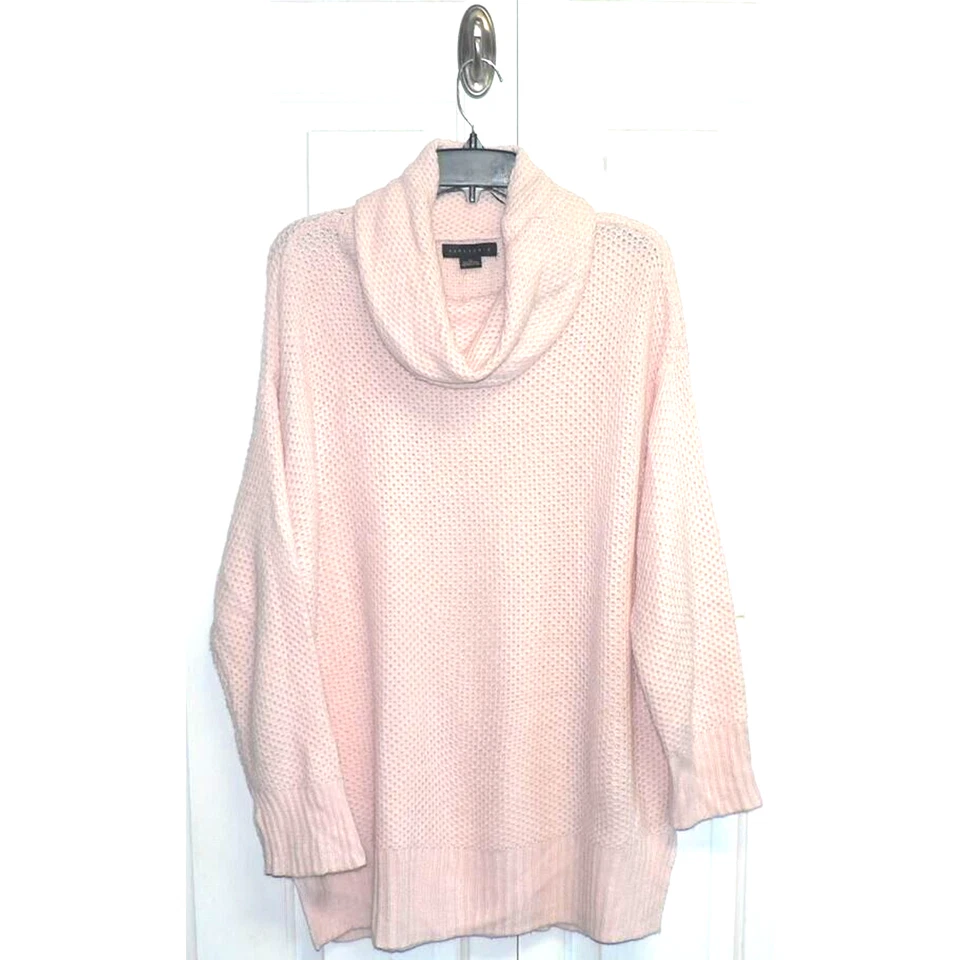 Suéter túnica para mujer Sanctuary punto semilla cuello capucha en rosa rubor XL PRECIO DE VENTA SUGERIDO POR EL FABRICANTE 89 USD Foto 2 de 4