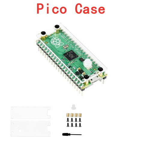 Clear Acrylic Top&Bottom Panel Case With Customs Key Cap for Raspberry Pi Pico J - Afbeelding 6 van 15