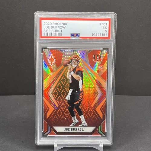 2020 Panini Phoenix - Rookies Joe Burrow #101 Fire Burst Rookie Card PSA 5 NFL