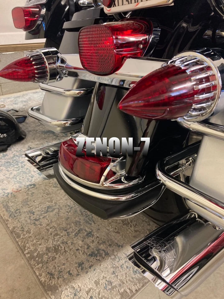 3 1/4'' Bullet Turn Signal Light Lens Cover Bezels Trim For Harley Touring 86-17 - Image 2 of 4