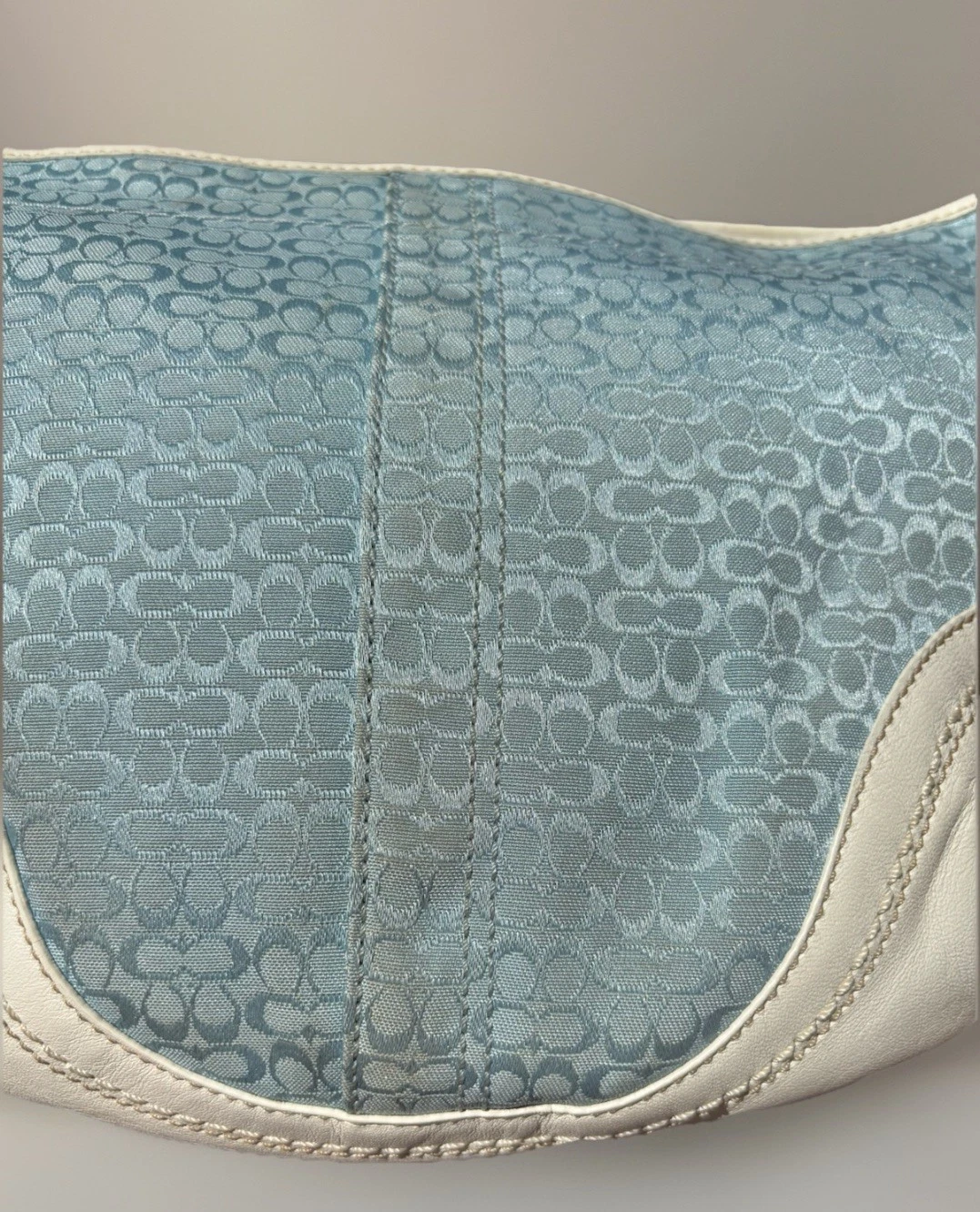 Borsa a tracolla Coach Vintage Signature Mini C Jacquard• Azzurro•Y2K• F10924 usata in ottime condizioni