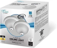Euri Lighting 70-Watt Matte White Integrated LED Flush Mount (2-Pack)