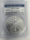2013 (W) $1 American Silver Eagle PCGS MS70 FS West Point Label Burnished