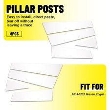 Window Pillar Posts Door Trim Cover Kit Fit Nissan Rogue 14-20 Chrome 8PCS