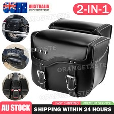 2PCS PU Leather Motorcycle Side Saddle Bag Universal Saddlebag Luggage Panier
