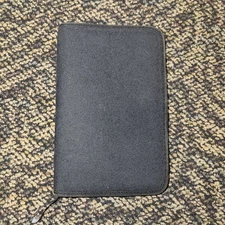 Vintage Day Timer Personal Organzier Binder Black Fabric 6-Ring 5.5"x8.5"