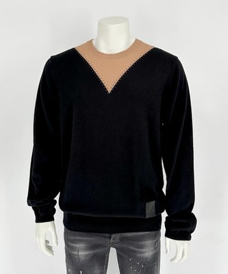 Fred Perry / Raf Simons Herren Pullover Gr. XXL schwarz/beige Logo