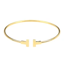 Tiffany K18PG bangle T wire - Auth free shipping from Japan- Auth SELBY_JAPAN