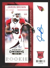 2013 Panini Contenders Jaron Brown Rookie RC Auto Arizona Cardinals