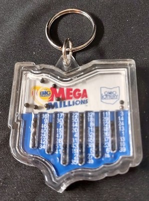 Vintage Adv Promo Keyring - Ohio Lottery - Mega Millions - Game of Chance 