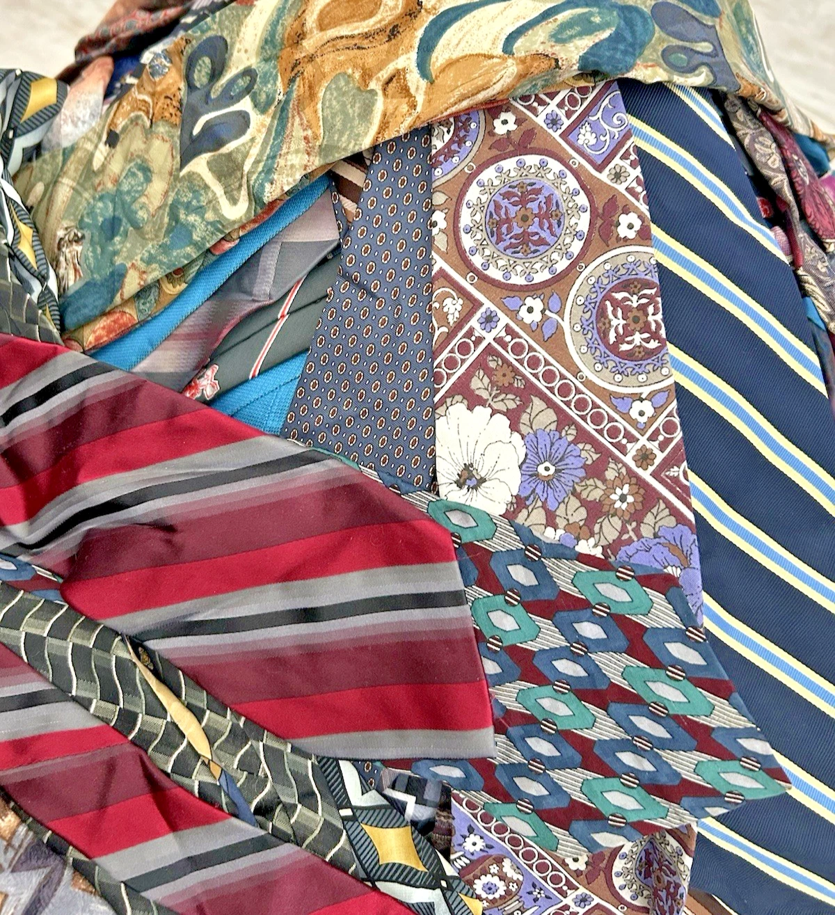 50 PC Mens Neckties Lot Bulk Wholesale Quilt Craft Only Repurpose DIY Tie Lots image 5