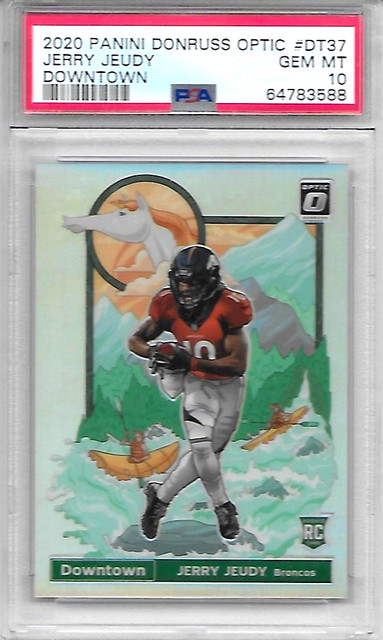 2020 PANINI DONRUSS OPTIC DOWNTOWN #DT37 JERRY JEUDY ROOKIE DOWNTOWN PSA 10 SSP