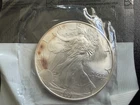 2001 Uncirculated Silver American Eagle With Toning 99.9% Silver