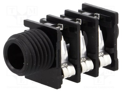 Steckverbinder: Jack 6,3mm Buchse weiblich Wege: 3 90°-Winkel