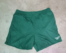 vintage 90s Reebok athletic/swim shorts in green nylon with embroidered logoA15
