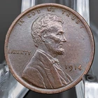 1914 U.S. Lincoln Wheat Cent 1c Copper Penny Uncirculated Brown Coin