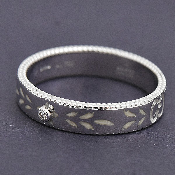 Gucci Blooms 1P Enamel Icon Ring Diamond 750WG US#6-1/4 P0051054 thumbnail 2