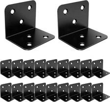 20 Pcs Metal Corner Braces, 1.5in L Brackets for Wood, 90 1.5x1.1in, Black 