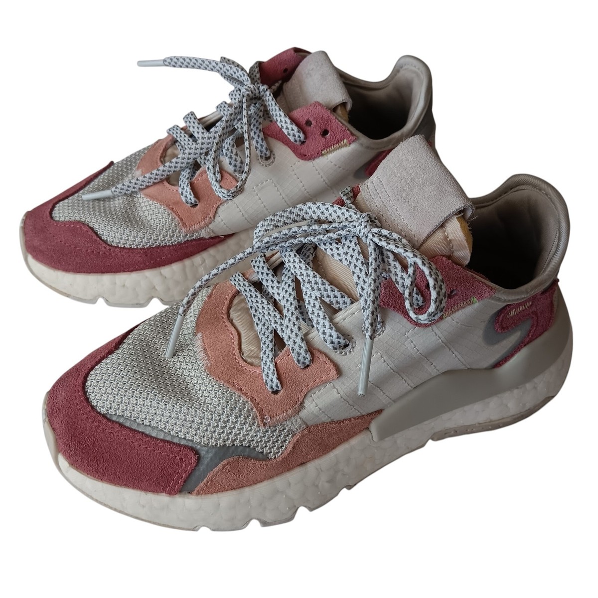 Adidas Nite Jogger Trace Pink and Raw White Sneakers Size Lightweight