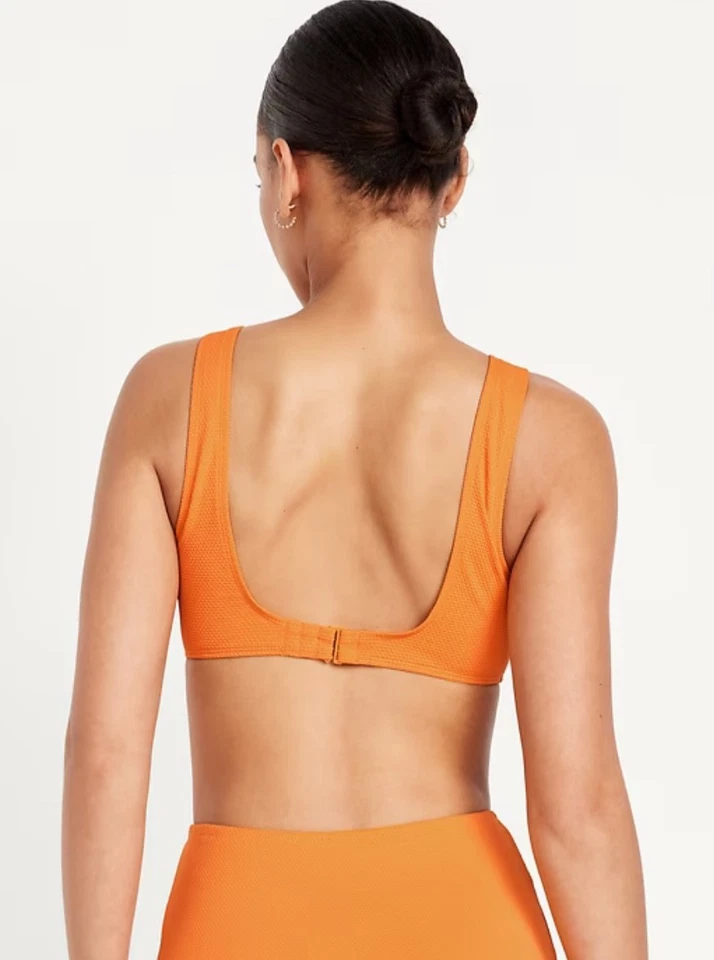 Top de baño Old Navy para mujer con textura naranja mandarina talla XXL o 3X (Plus) $25 Foto 3 de 4