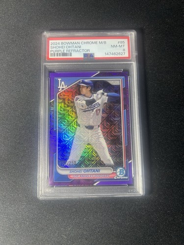 2024 Bowman Shohei Ohtani #85 Mega Purple Mojo /250 PSA 8 1st Year Dodger