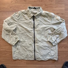 Nike Streetwear Cream Sage Zip Up Men's L Windbreaker Jacket Vintage