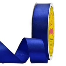 Double Face Satin Ribbon 7/8 Inch x 25 Yards Cobalt Blue Craft Gift Wrap