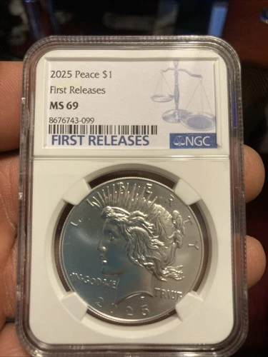 2025 $1 Peace Silver Dollar NGC MS69 ER Blue Label
