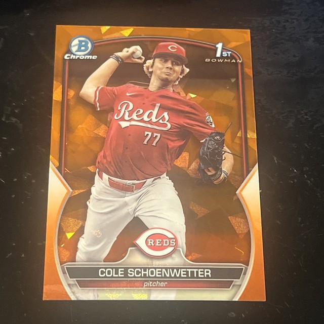 2023 Bowman Chrome Draft Sapphire Orange /25 Cole Schoenwetter 1st #BDC-116 CIN