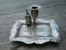 English Sterling Repousse Castle Top Chamberstick Taylor & Perry 1855 SALE!
