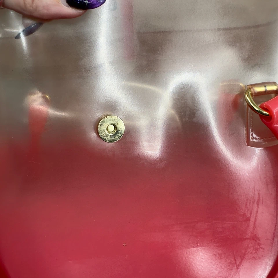 Bolso Bandolera Vince Camuto Ombre Jelly Rosa Asas Solapa Transparente Silencioso Y2k Años 90 Foto 4 de 4