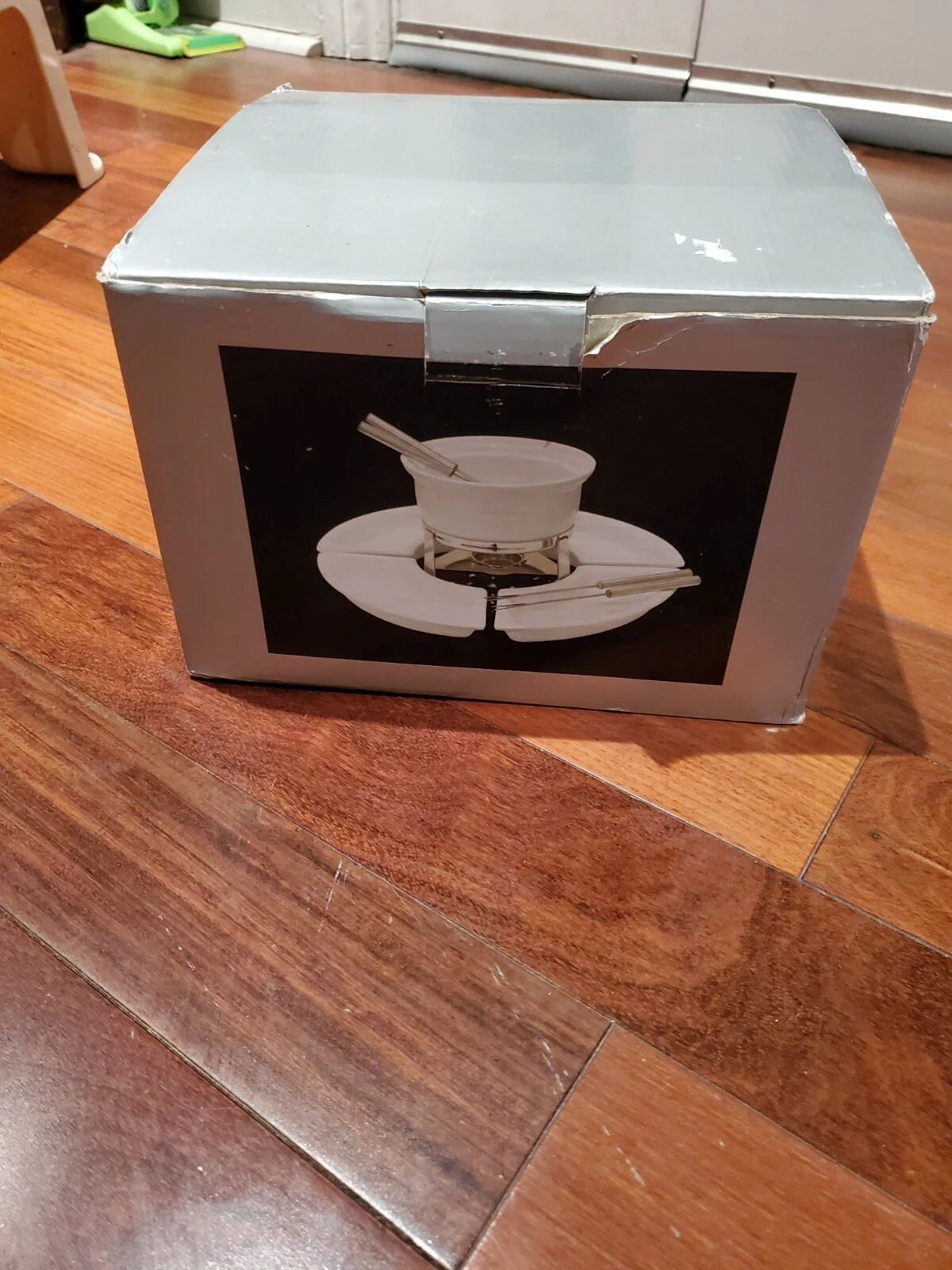 Fondue Set for Four, NIB, Includes Forks, Plates,Warmer and Pot