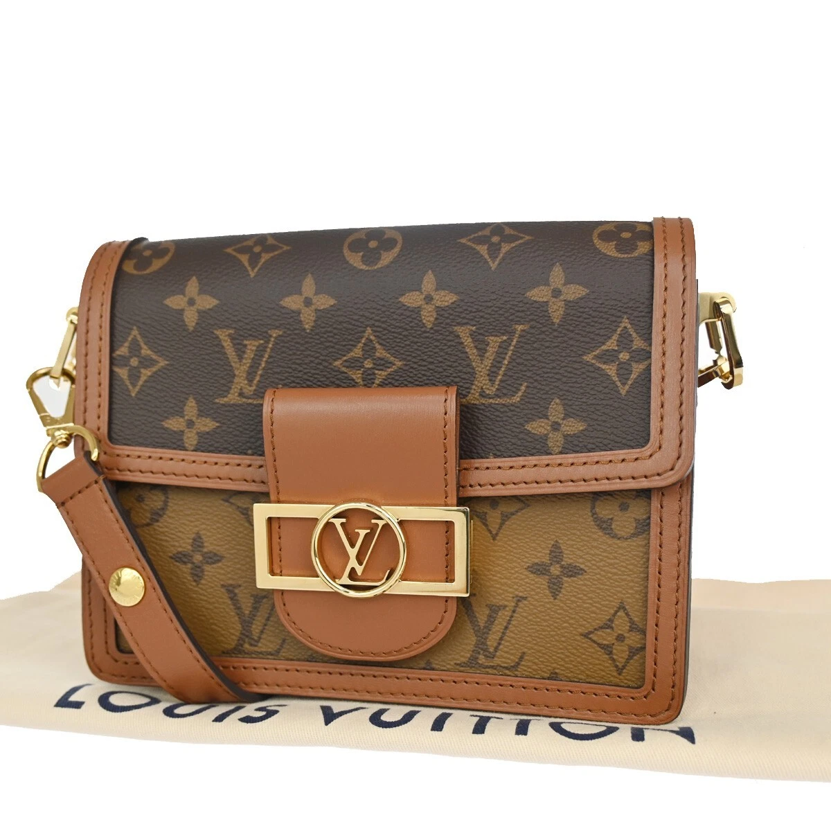 LOUIS VUITTON LV Mini Dauphine Shoulder Bag Monogram Reverse BN