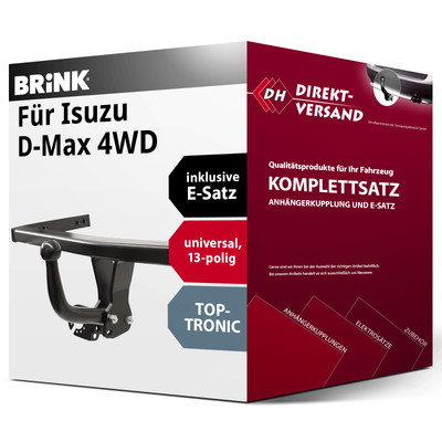 Für D-Max 4WD II Typ TFR/TFS (Brink) Anhängerkupplung starr + E-Satz 13pol Set