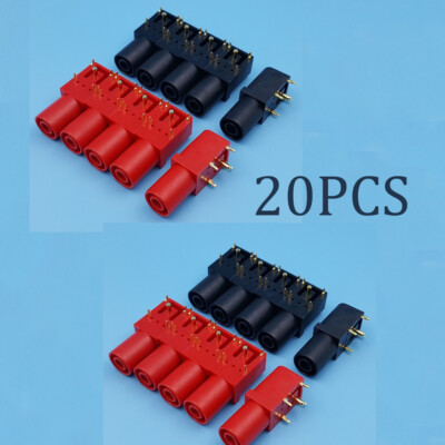 20Pcs Gold-Plated 4mm Right Angle Banana Female Safety Jack PCB Socket Connector