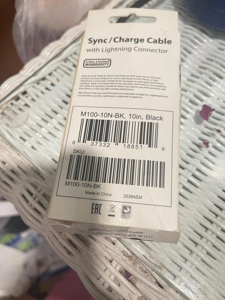 Tripp Lite USB Sync Charge Cable with Lightning Connector 10” Black IPhone(4A) - Image 2 of 4