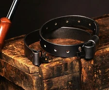  USA made Gun Sling 1.25” Wide Black Buffalo Leather Black Hardware (Model BB)