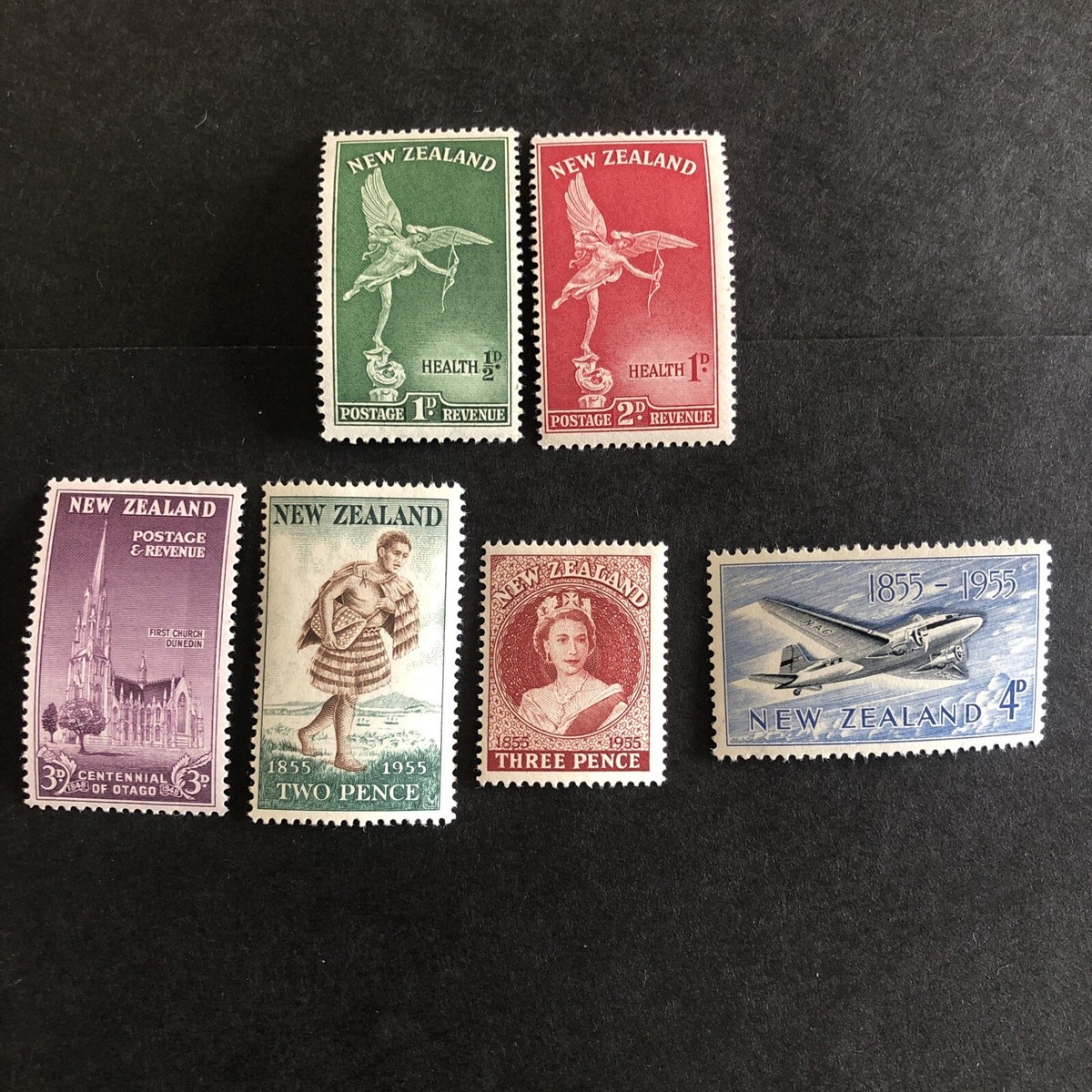 NEW ZEALAND 1947-1955 STAMPS SELECTION - Sg NZ 690/91-694-739-741