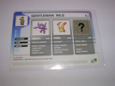 Nintendo GBA eReader Pokemon Card Gentleman Nils